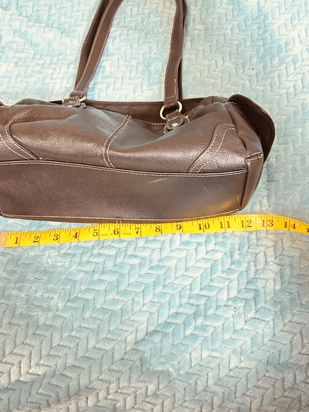 Black Genuine Leather Shoulder Bag Soft Pebbled Slouchy Zip Top Everyday Purse - Picture 11 of 15